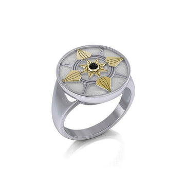 Be a Star Silver and Gold Ring with Gemstone MRI625 - Jewelry